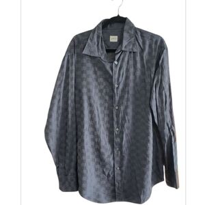 Armani Collezioni Gray Chevron Long Sleeve Dress Shirt Size L